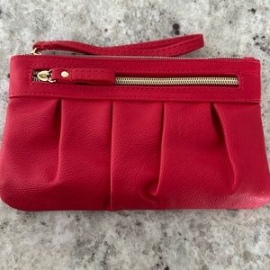 Red purse wallet.